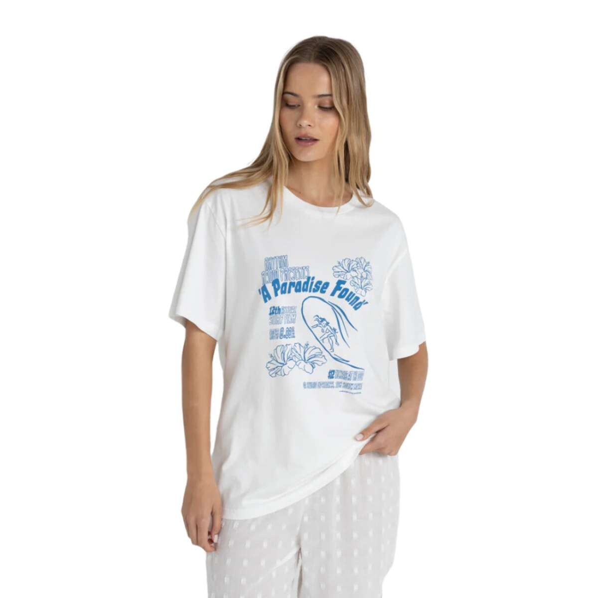 Remera Rhythm Paradise Found Oversized - Blanco 