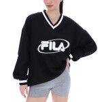 Fila mujer buzo fit v-neck pullover - black Negro