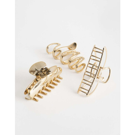 Set De Broches Metálicos Dorado