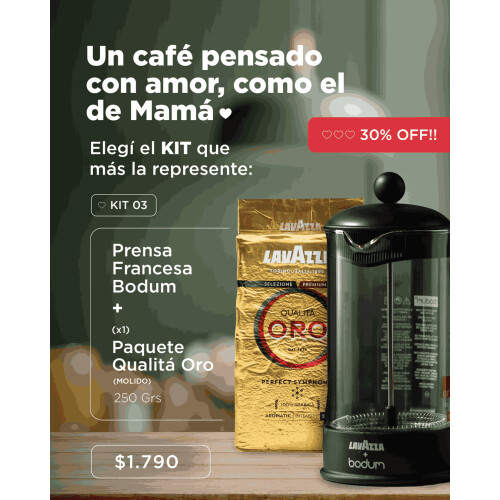 Prensa Francesa Bodum + Molido Oro 250 Gr Prensa Francesa Bodum + Molido Oro 250 Gr