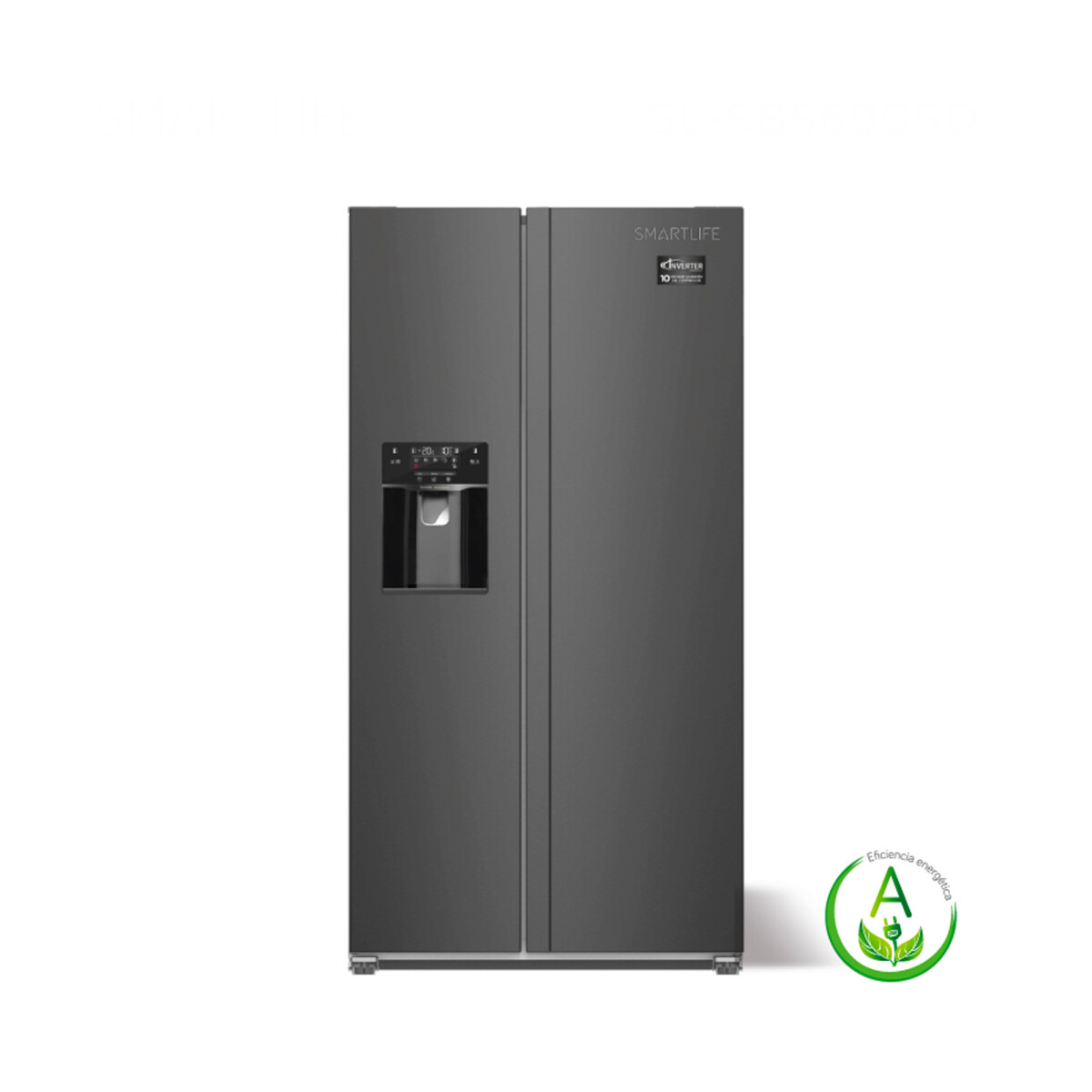 Heladera Smartlife SL-SBS690SDI Inverter con Dispensador 501 Litros - Inox 