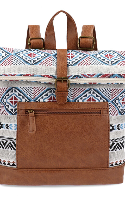 MOCHILA BOHO MARTINA DISEÑO GUARDA Y AVELLANA