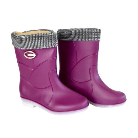 Botas de goma para lluvia con hebilla y forro polar Botas de goma para lluvia con hebilla y forro polar