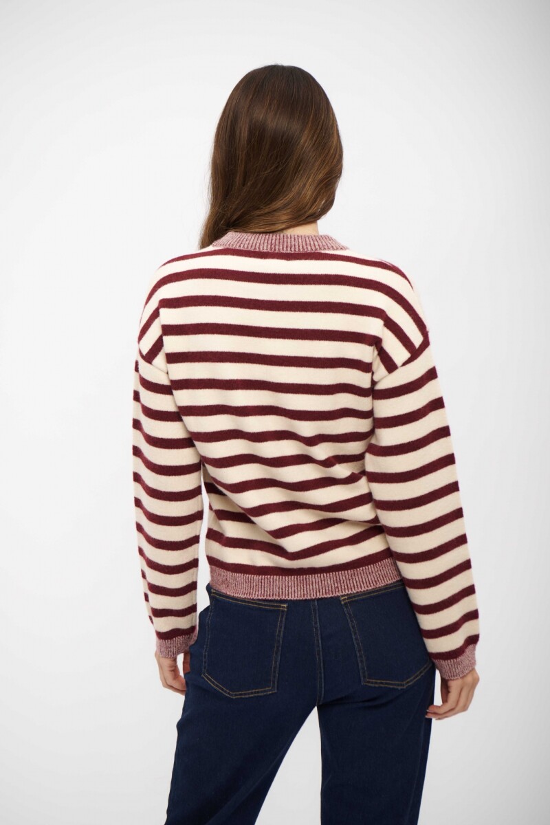 BUZO LIA CREMA BORDO