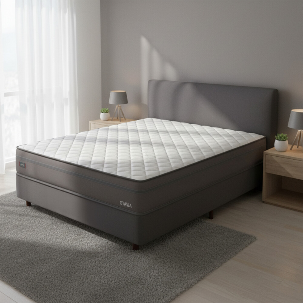 Conjunto Sommier Mannes 2 plazas - Otawa Conjunto Sommier Mannes 2 plazas - Otawa