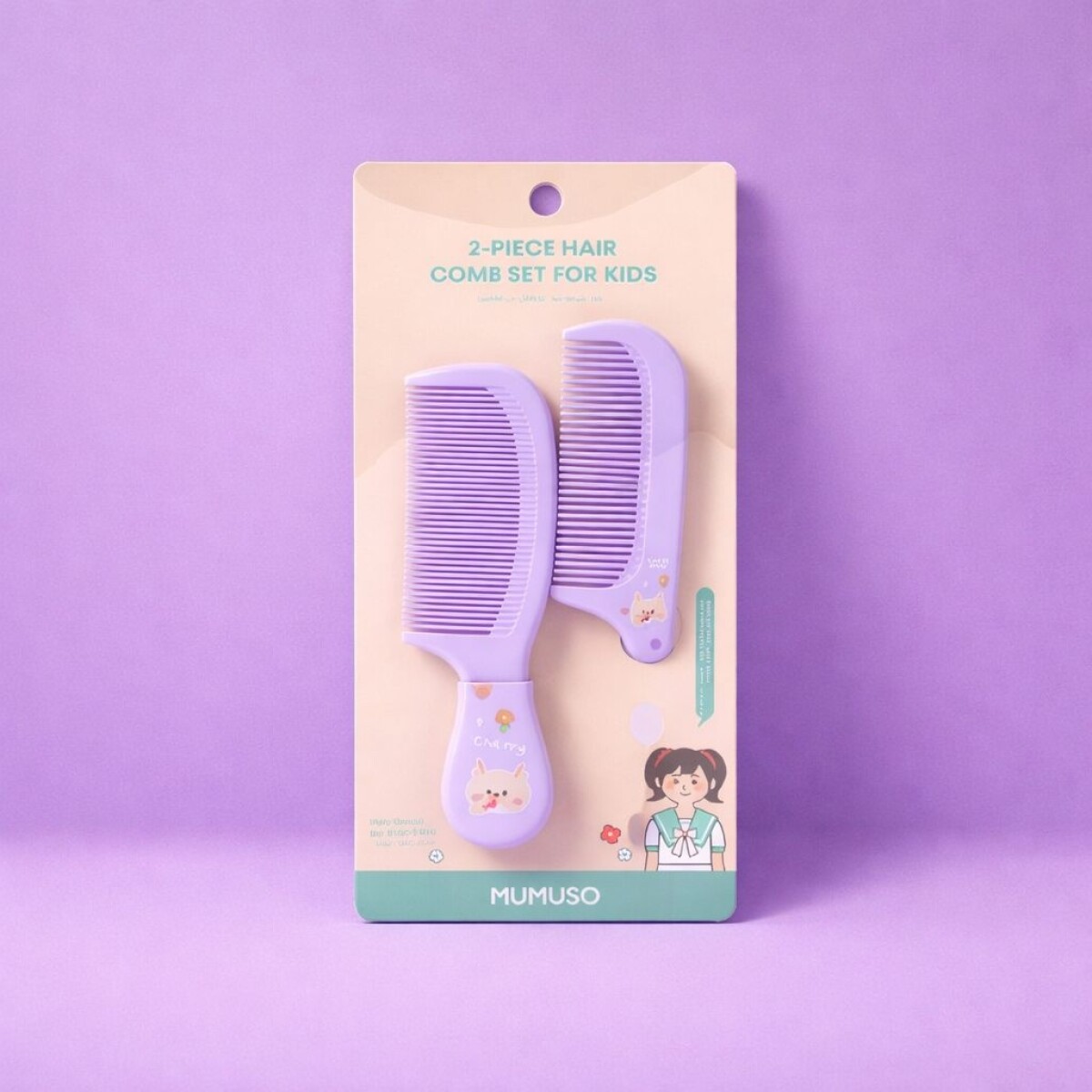 JUEGO DE PEINE DE 2 PIEZAS PARA NIÑOS (MORADO) 