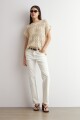 Chaleco cinta calado beige