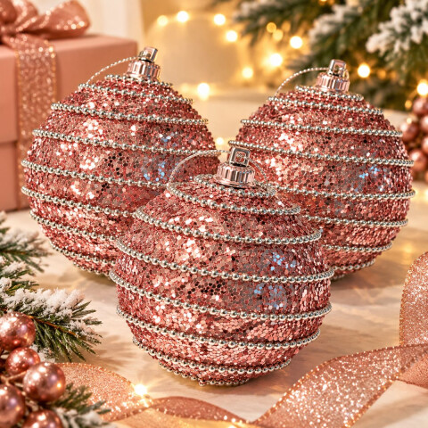 Esfera de Navidad Brillosa x3 Esfera de Navidad Brillosa x3