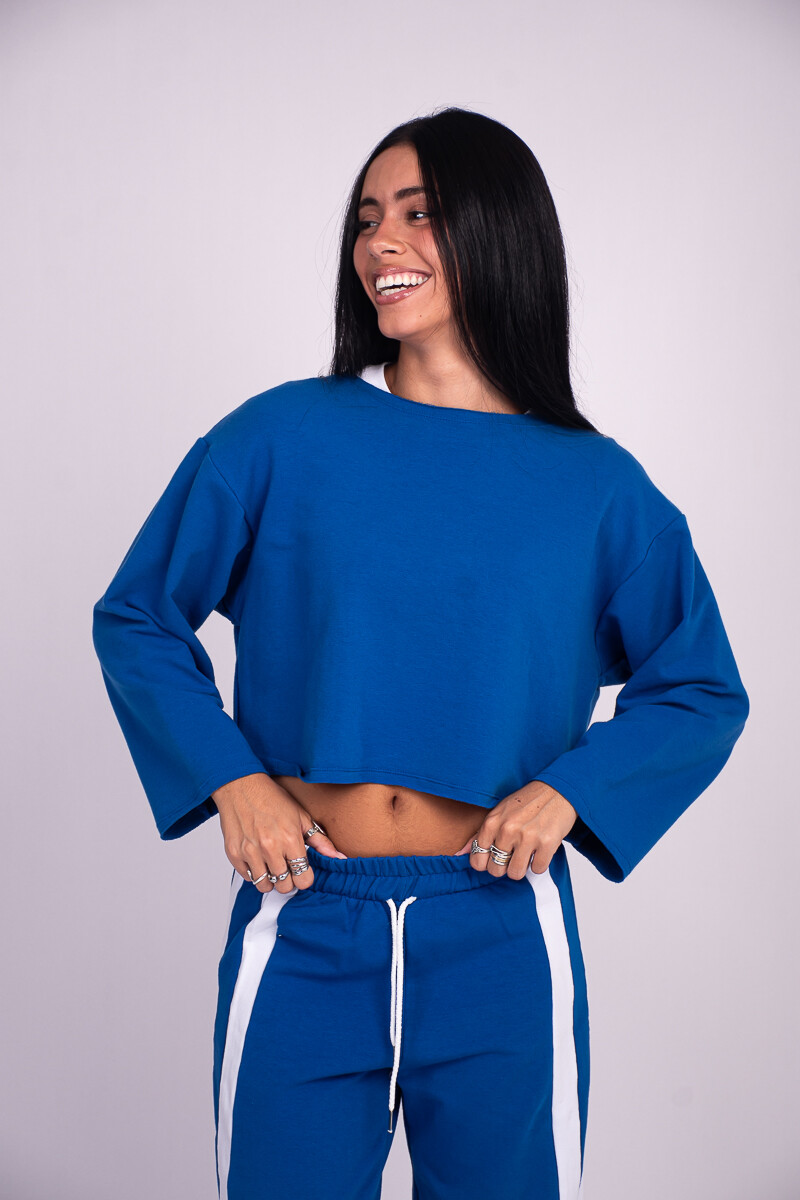 Buzo oversize corto Azul