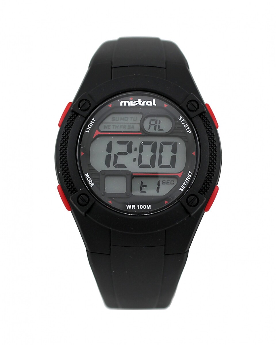 Reloj Mistral Deportivo Silicona Negro 