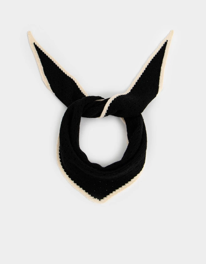 Bufandas Romántico Pañuelo Tejido - Negro