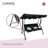 Hamaca Jardín Lumax con Toldo Hierro Exterior Gris