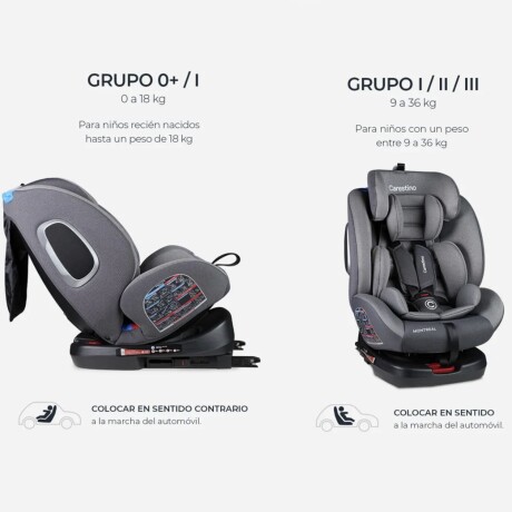 Butaca Carestino Montreal con ISOFIX 360 de 0 a 36kg Rojo