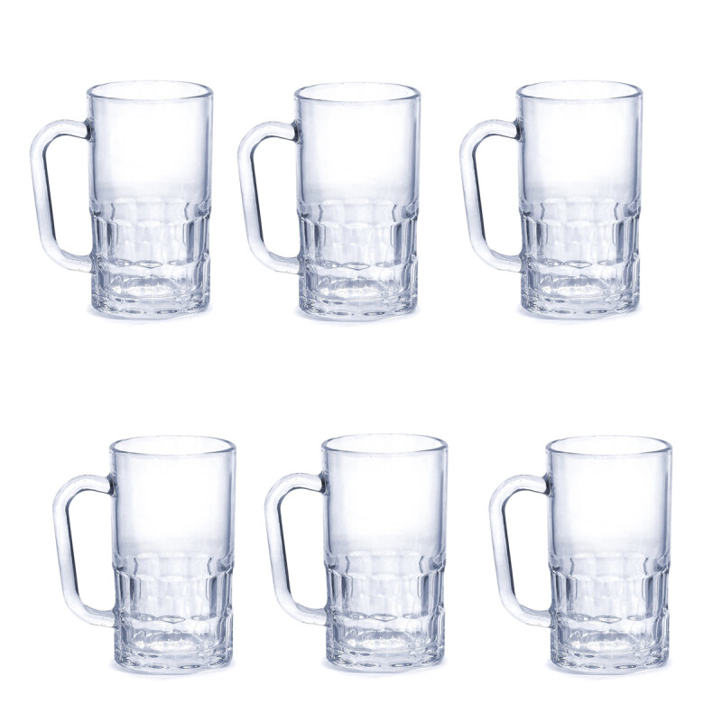 Set x6 Jarra cerveza 350ml vidrio millenium TRANSPARENTE
