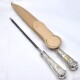 Cuchillo Hoja De 20 Cm Y Chaira, Cabo Plata Y Oro, Vaina De Cuero Cuchillo Hoja De 20 Cm Y Chaira, Cabo Plata Y Oro, Vaina De Cuero