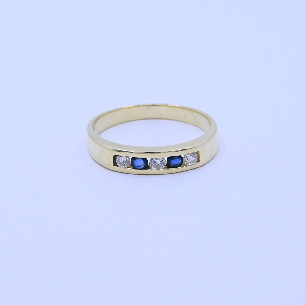 Anillo medio sin fin oro 18k zafiros y brillantes Anillo medio sin fin oro 18k zafiros y brillantes