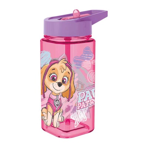 Botella Cuadrada Plástica con Pajita Paw Patrol 510 ML SKYE