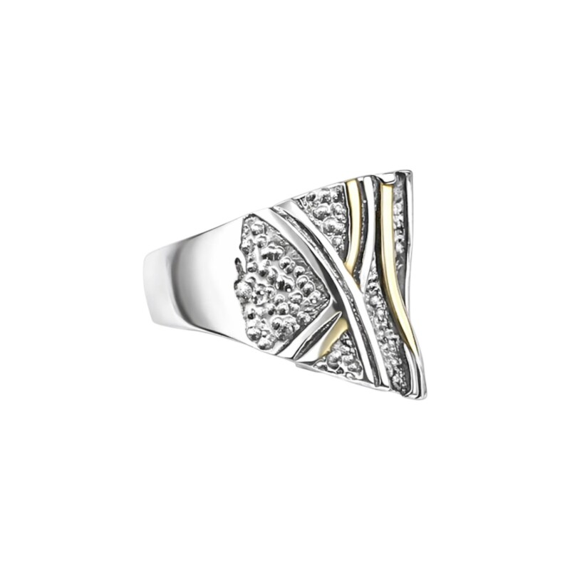 Anillo Tiras-Plata y Oro-Sin Piedra-AN5034 sinpiedra