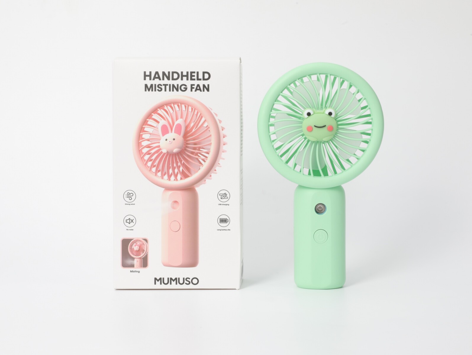 VENTILADOR DE MANO CON ATOMIZADOR (VERDE) 