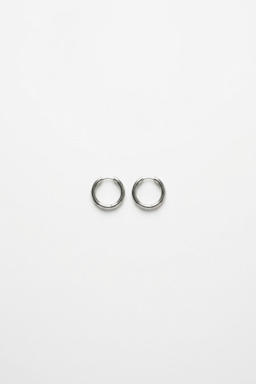 Aros acero grueso small plateado