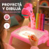Jirafa Pizarra Mesa Proyector Led + Accesorios Para Dibujar Color Rosa