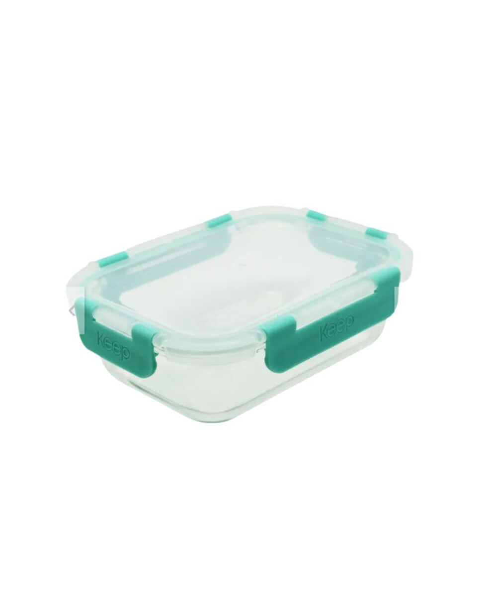 HERMETICO RECTANGULAR 640ML GLASS KEEP - Aqua 