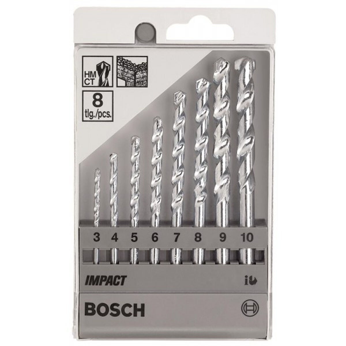 Set 8 Broca Bosch Cyl-1 3,4,5,6,7,8,9,10 Mm 