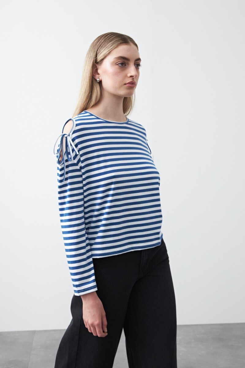 REMERA SENDAI Blanco/Azul