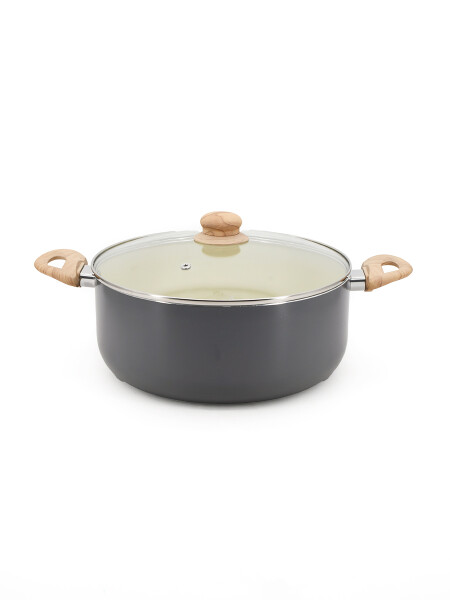 OLLA C/TAPADE VIDRIO GRIS