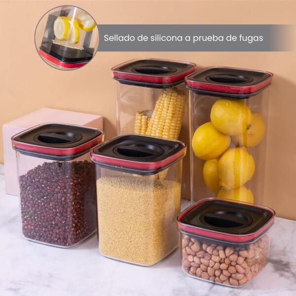 Juego X5 Frascos Hermeticos Tarros Tapa Cierre Giratorio Organizador Cocina Recipiente Alacena Imback Juego X5 Frascos Hermeticos Tarros Tapa Cierre Giratorio Organizador Cocina Recipiente Alacena Imback