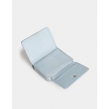 Billetera Cuerina Paisley Azul Celeste