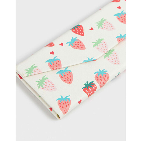 Estuches De Anteojos Con Frutillitas ''berry'' Blanco Crudo
