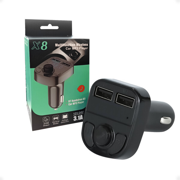 Transmisor FM Bluetooth Para Auto con 2 Puertos USB y Lector de Memoria microSd Transmisor FM Bluetooth Para Auto con 2 Puertos USB y Lector de Memoria microSd