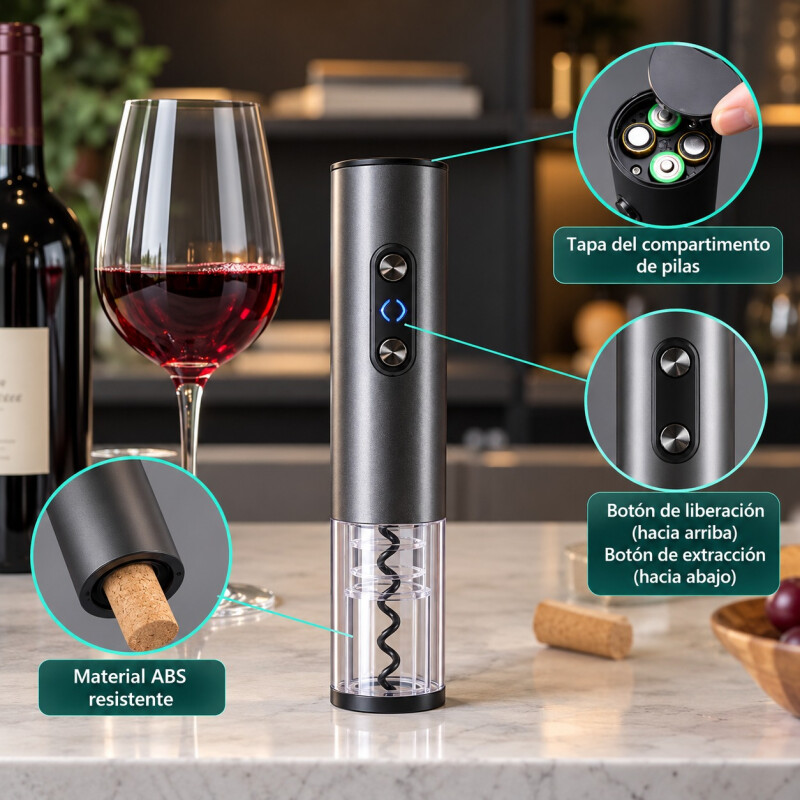 Sacacorchos Eléctrico a Pilas para Vino Sacacorchos Eléctrico a Pilas para Vino