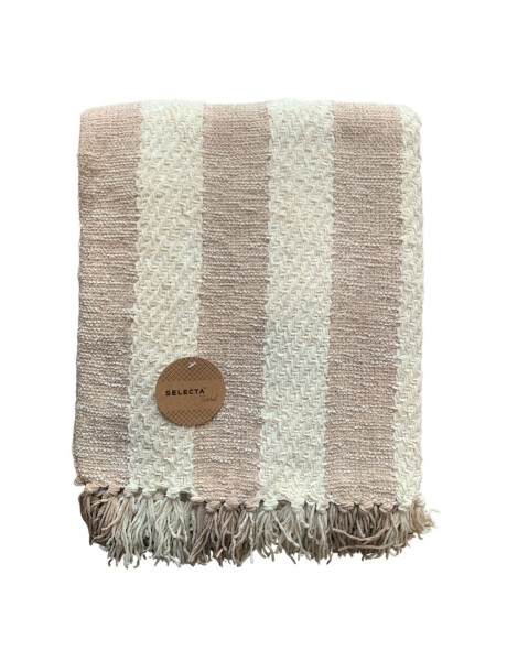 MANTA TEJIDA POLIESTER 125X150CM RAYAS BEIGE MANTA TEJIDA POLIESTER 125X150CM RAYAS BEIGE