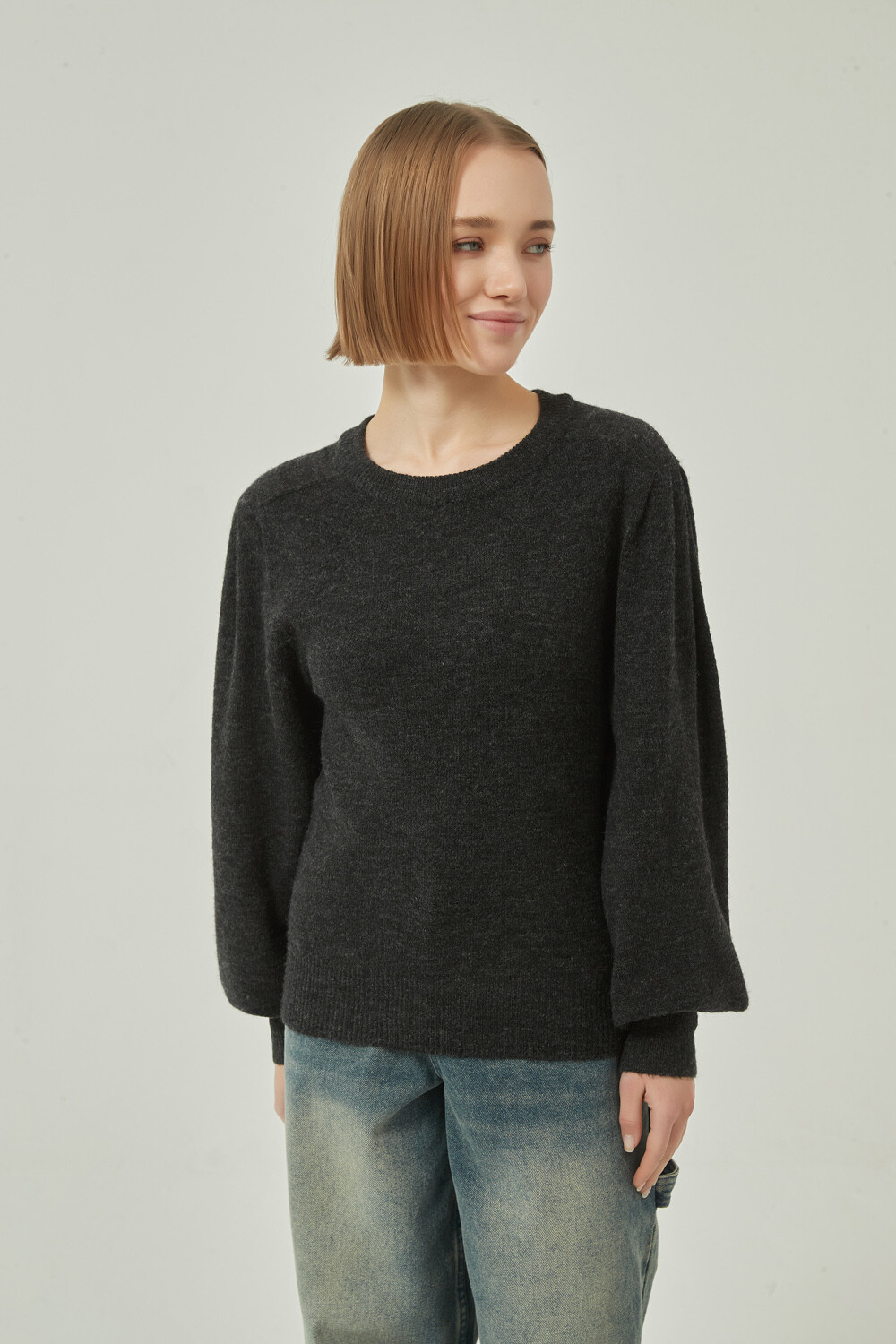 Sweater Hange Gris Melange Oscuro