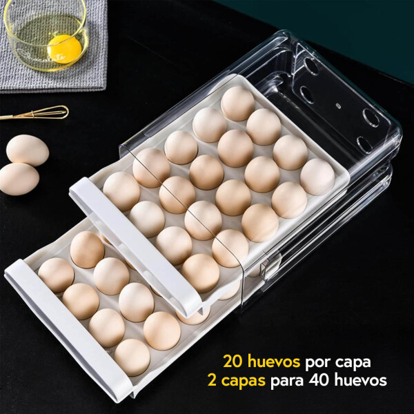 Huevera Caja Almacenamiento De Huevos Doble Capa 32 Unidades Organizador refrigerador cocina IMBACK Color Blanco Huevera Caja Almacenamiento De Huevos Doble Capa 32 Unidades Organizador refrigerador cocina IMBACK Color Blanco