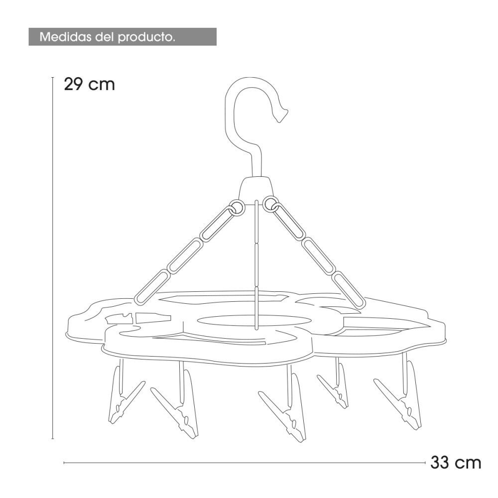 Tender Plastico Colgante 18 Broches Organizador Perchero Color naranja