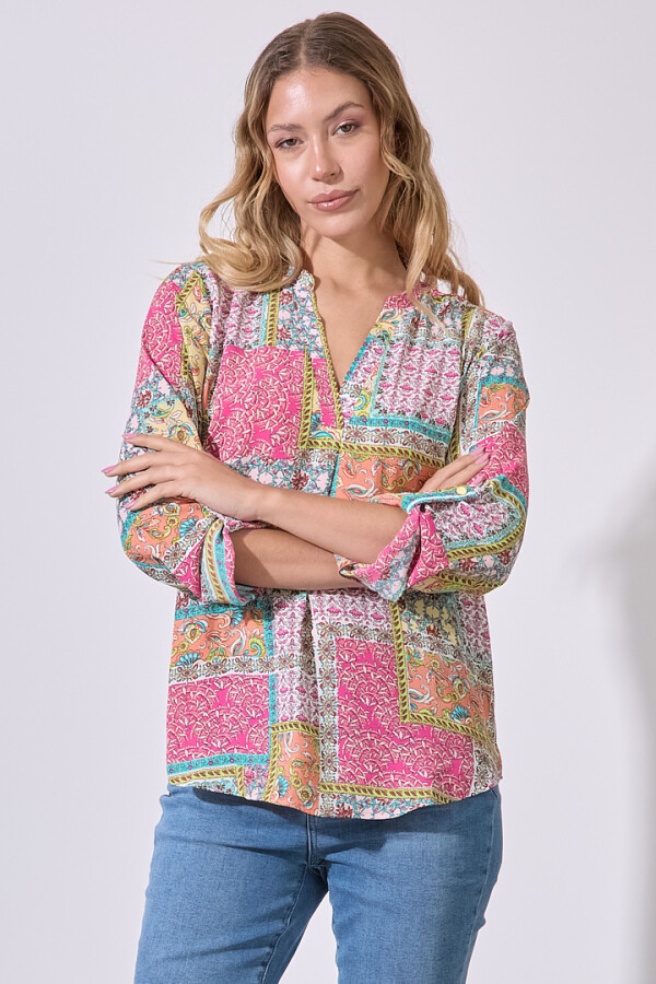 Blusa Patch MULTI/FUCSIA