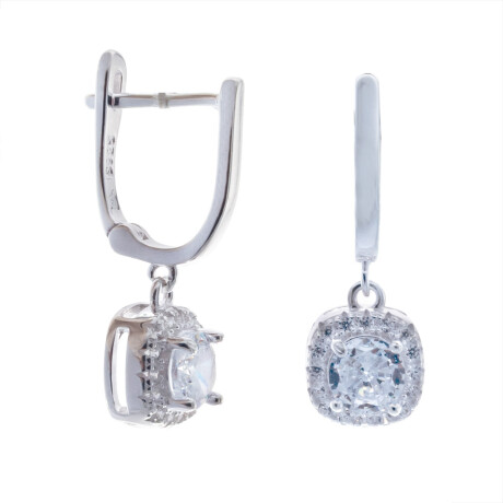 Par de caravanas de plata 925 con circonias. Par de caravanas de plata 925 con circonias.