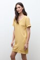Vestido lino con vainillas maiz