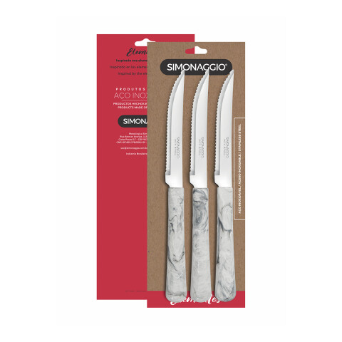 Set X3 Cuchillos Elementos de Simonaggio BLANCO