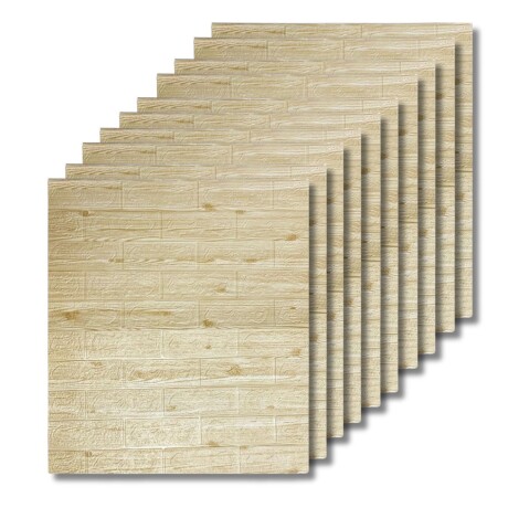 40 Placas Revestimiento Pared Autoadhesiva 70x77cm Promo X40 Madera Clara