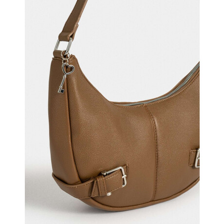 Bandolera Con Hebillas Marron Camel