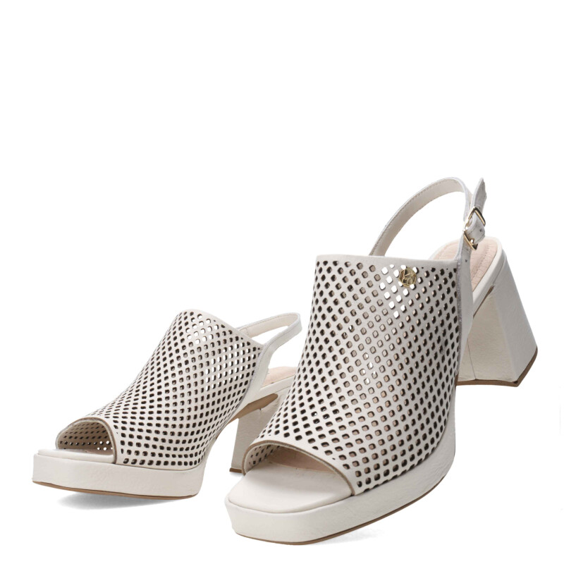 Sandalias de Mujer Bottero Calada con Taco y Plataforma Blanco