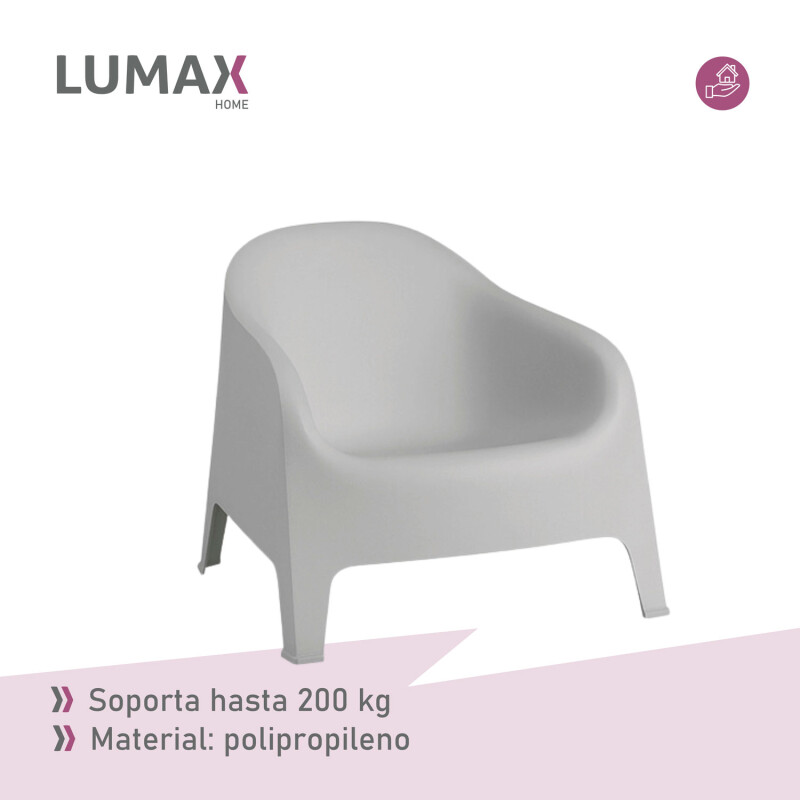 Set de 2 Silla Plastico Skarpo Jardin Liso Gris