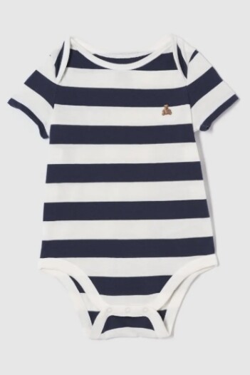 Body A Rayas Bebé White Navy Stripe