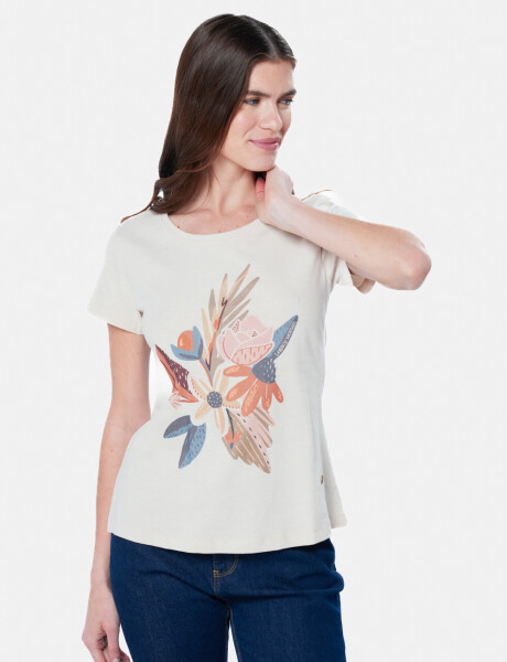 REMERA ESTAMPADA Beige