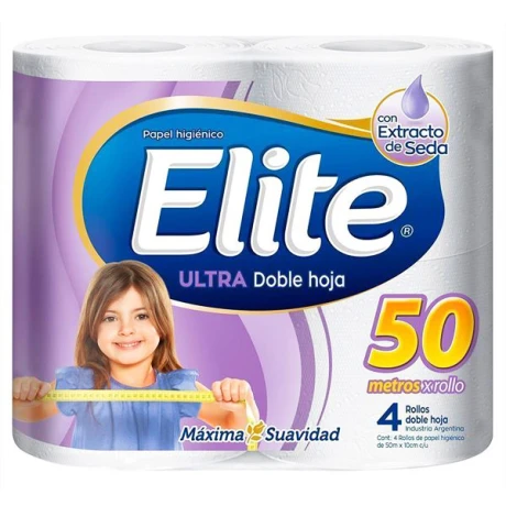 PAPEL HIGIENICO ELITE ULTRA DOBLE HOJA 50 MTS X 4 PAPEL HIGIENICO ELITE ULTRA DOBLE HOJA 50 MTS X 4