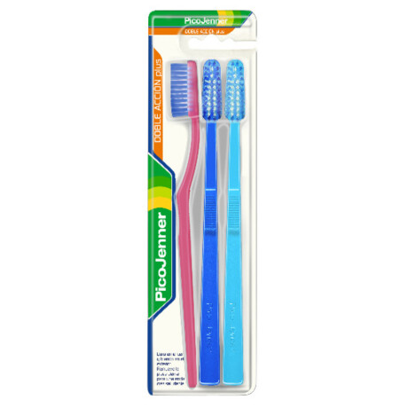 Cepillo de Dientes Pico Jenner Doble Acción Plus 3 U Cepillo de Dientes Pico Jenner Doble Acción Plus 3 U